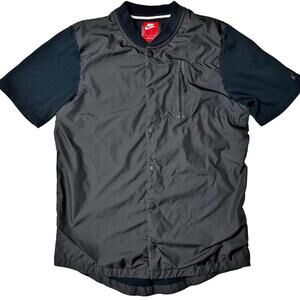 Nike Tech Bonded Short Sleeve Button Down Shirt Black Mens S